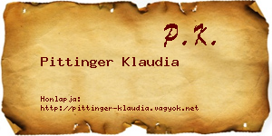 Pittinger Klaudia névjegykártya
