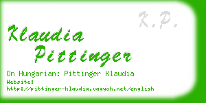 klaudia pittinger business card